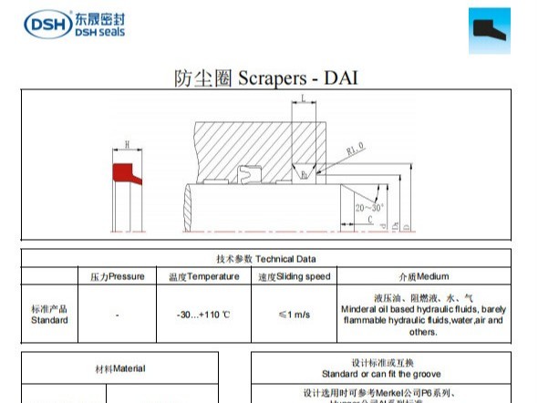 新版防塵圈DAI規(guī)格尺寸表
